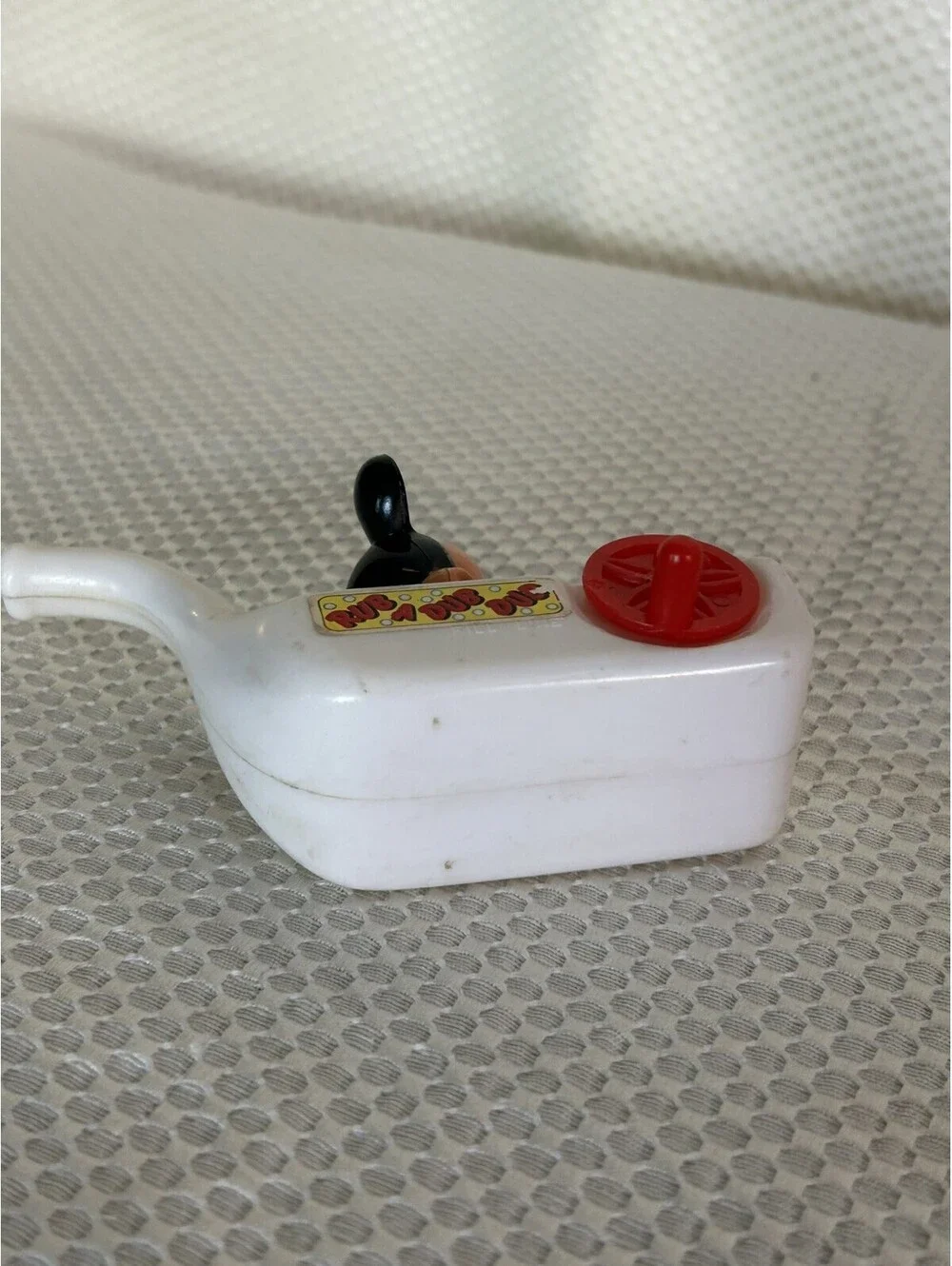 Vintage White Mickey Mouse Disney Tootsietoy Manual Bubble Blower Rub A Dub Dub